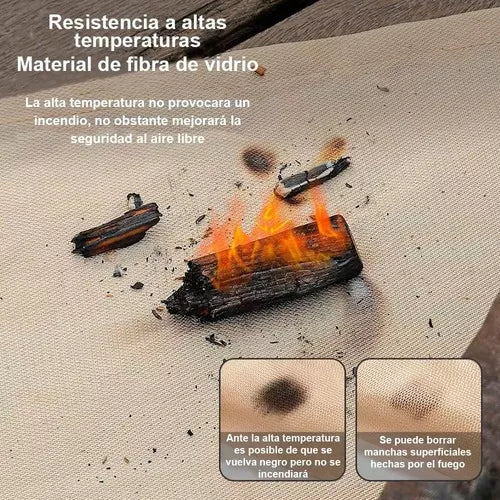 Alfombra ignífuga para fogata
