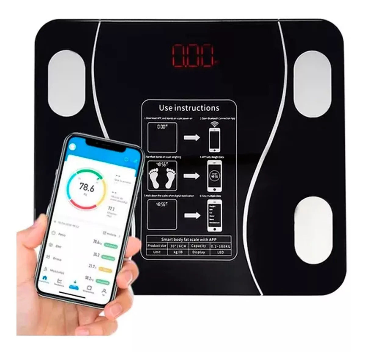 Balanza Baño Digital Bluetooth Inteligen