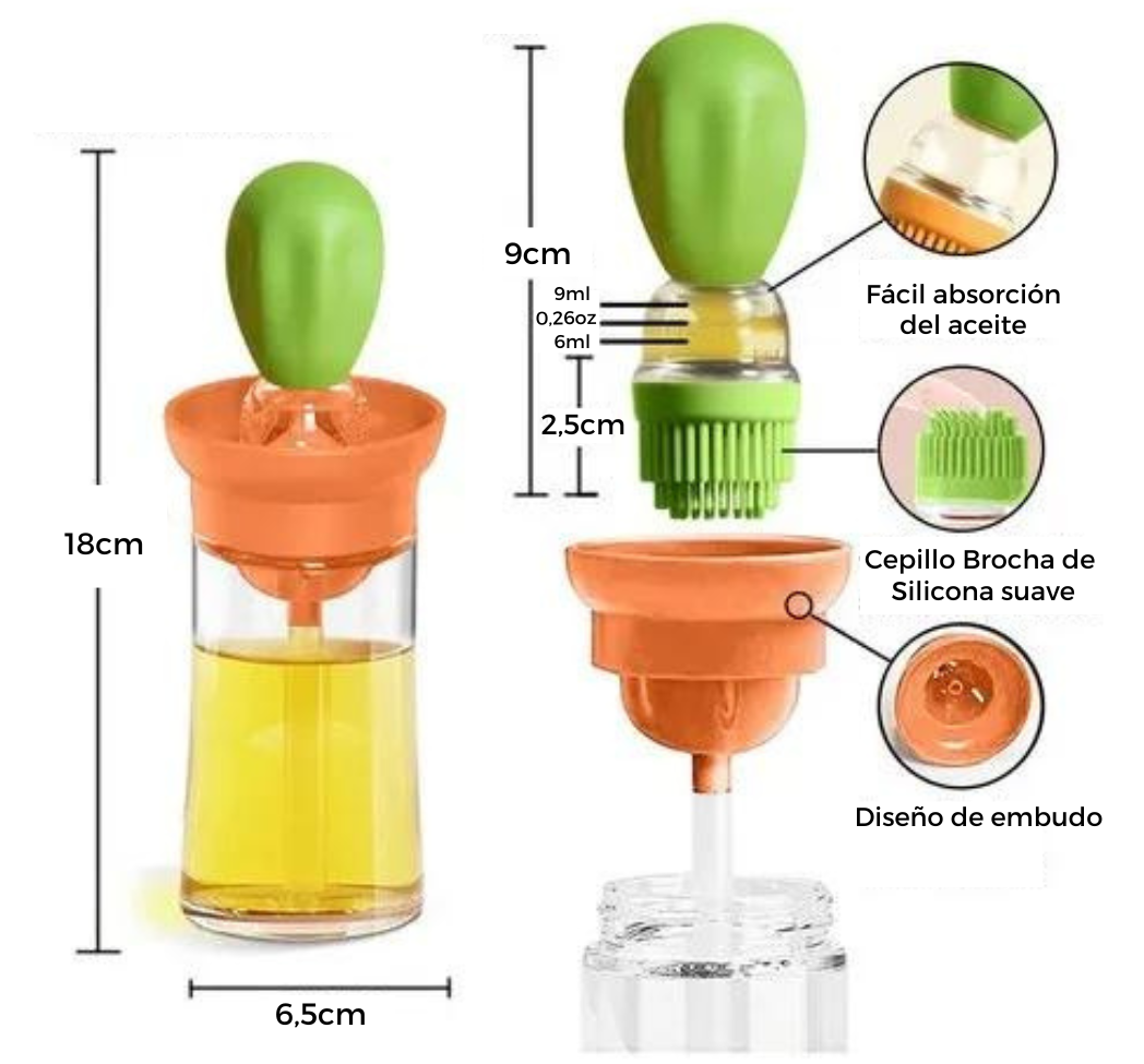 Dispensador de aceite con Brocha