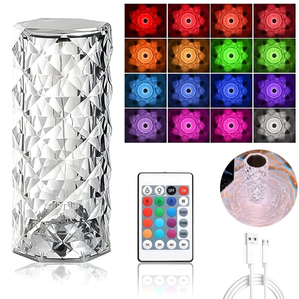 Lampara De Mesa Recargable Tipo Cristal