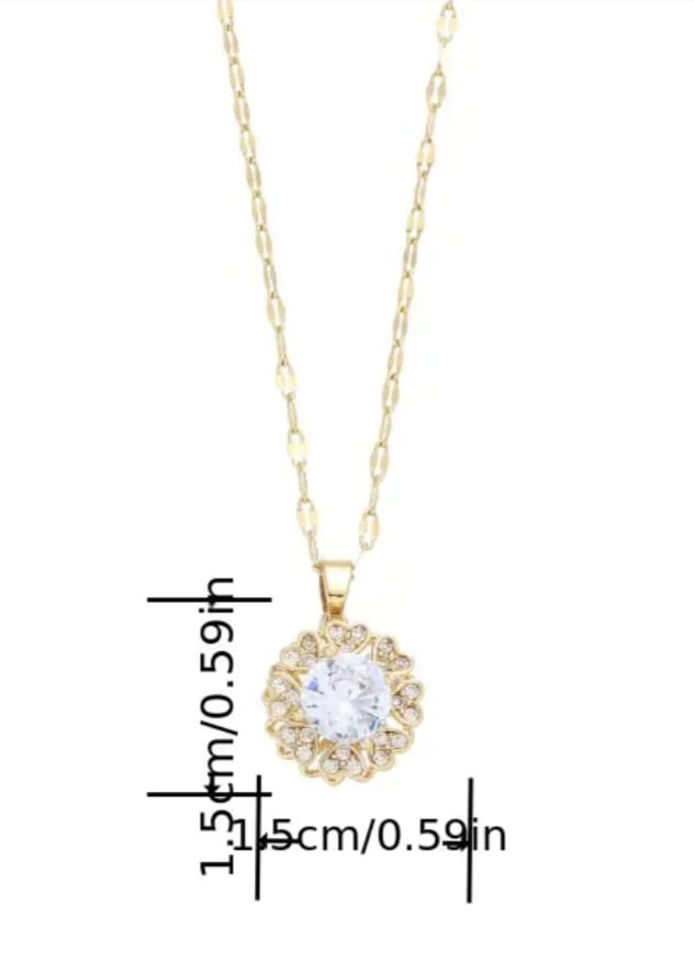 Collar giratorio de corazon con Zircon
