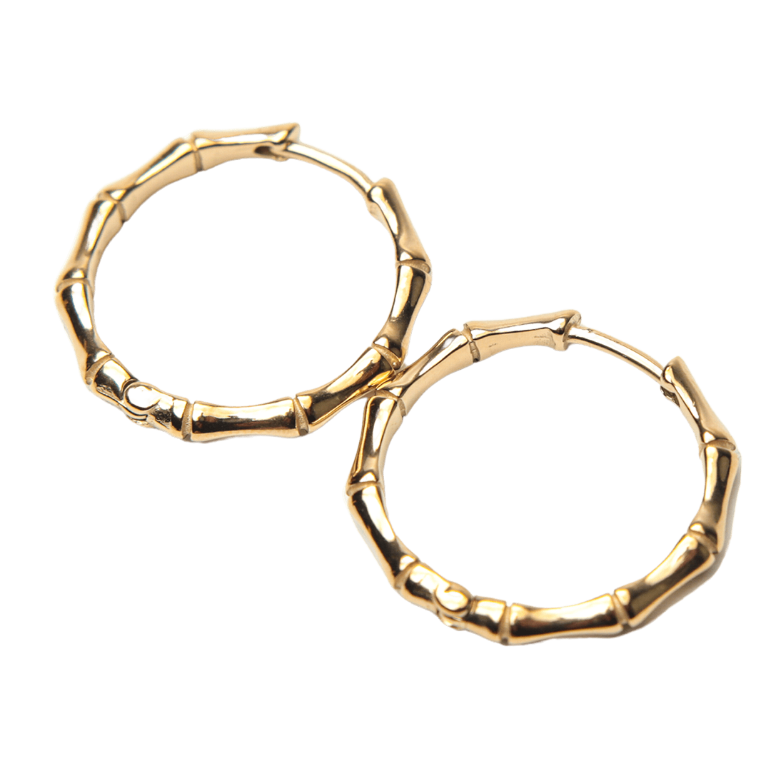 Aros bambu Oro laminado 18K