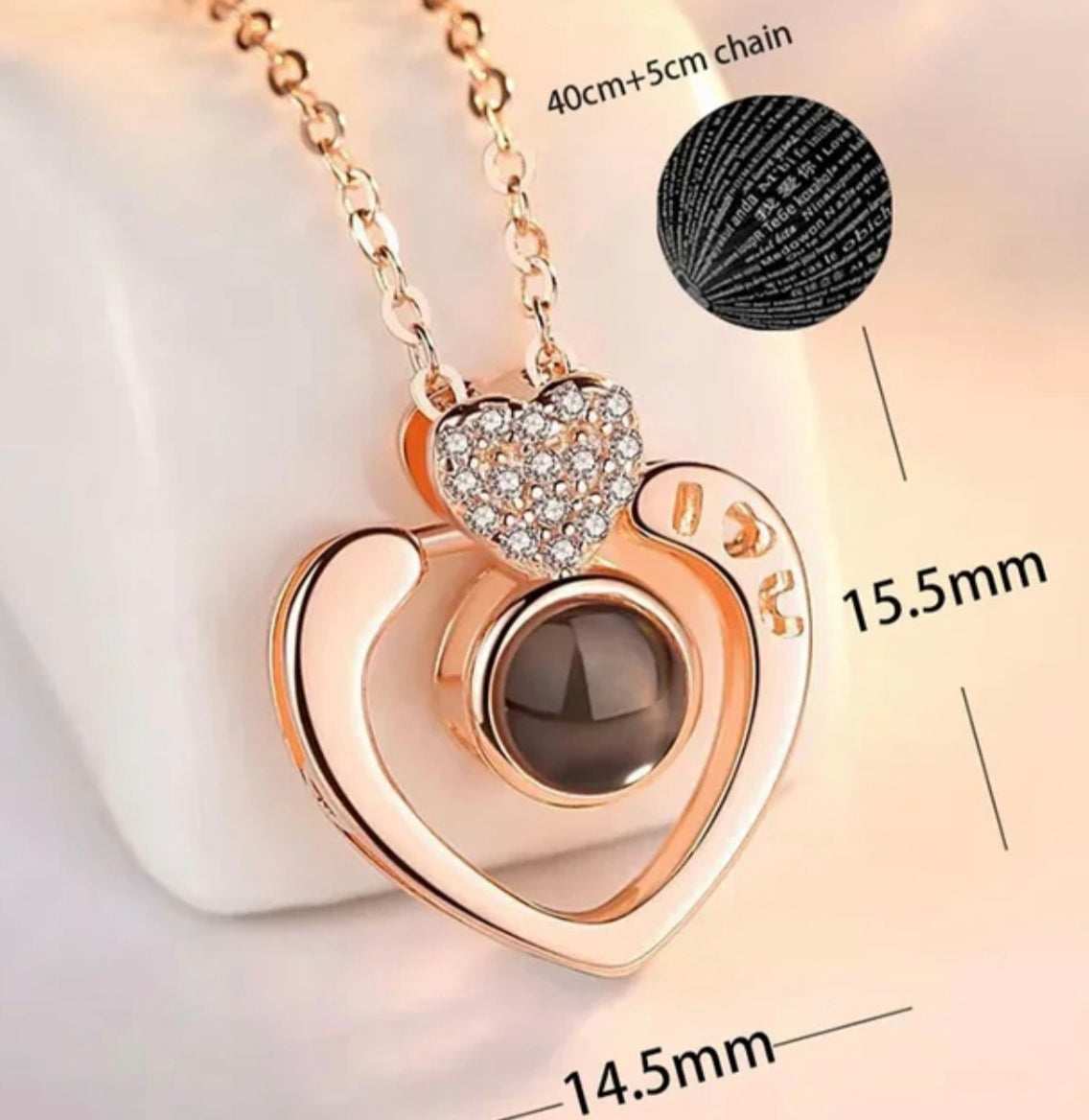 Collar 100 idiomas TE AMO (INCLUYE CAJA)