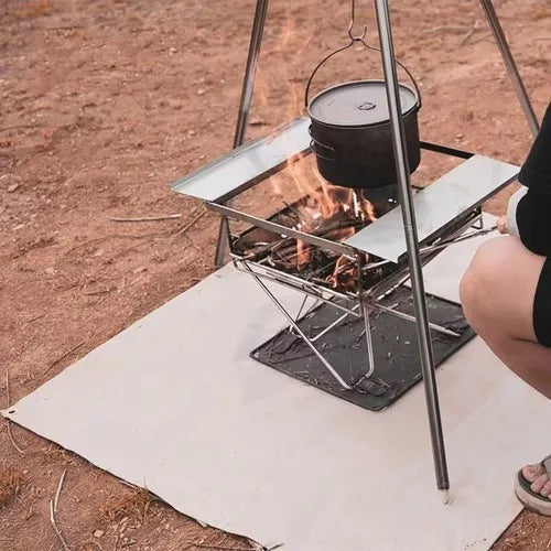 Alfombra ignífuga para fogata