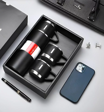 Set Termos+3 Tazas 500 Ml Caliente/Frio