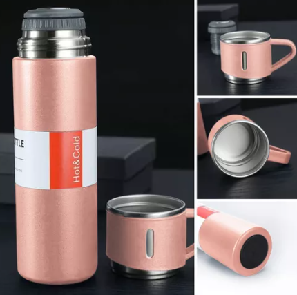 Set Termos+3 Tazas 500 Ml Caliente/Frio