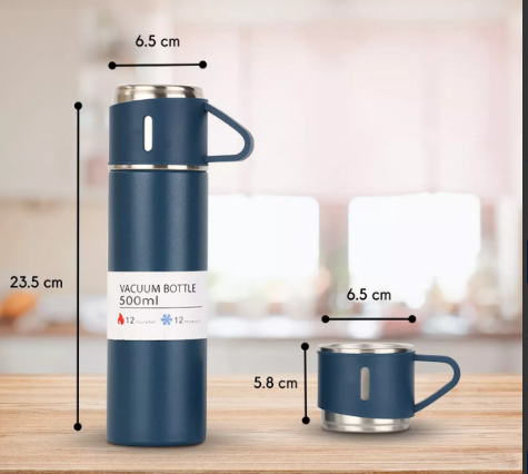Set Termos+3 Tazas 500 Ml Caliente/Frio
