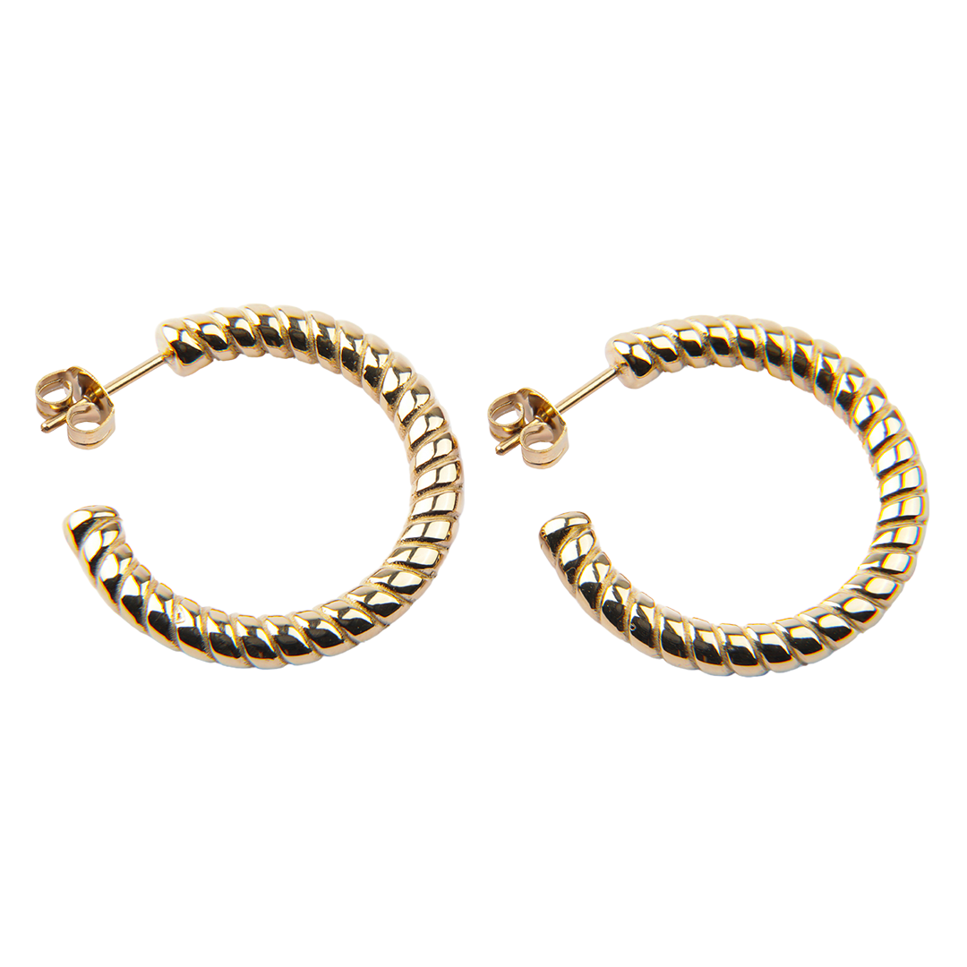 Aros espirales Oro laminado 18K