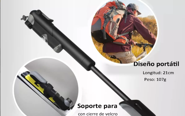 Bombin mini  Portátil con manometro
